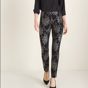 Chico's JULIET FOILED FLORAL
ANKLE PANTS Sz 2 (12)